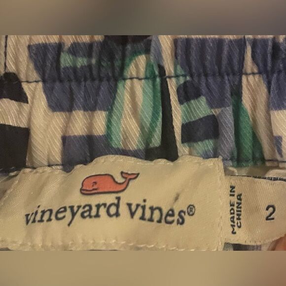 Vineyard Vines Women's Harbor Scene Print Foley Shorts Marlin  Blue  size 2 - Picture 4 of 4